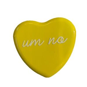 Valentine's Day Heart-Shaped Yellow Um No Trinket Decorative Box 4.8 in (NEW)